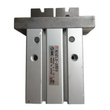 SMC parallel opening and closing type pneumatic gripper, MHZL2-10D3, long stroke, double-acting, flat finger type.