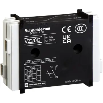 VZ20 VZ20C Auxiliary contact block TeSys Control 1NO+1NO for V02-V6
