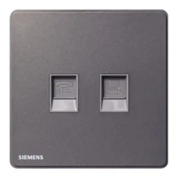SIEMENS CAT6 unshielded telephone + computer socket, 5UH81753NC05, Ruizhi series, gray.