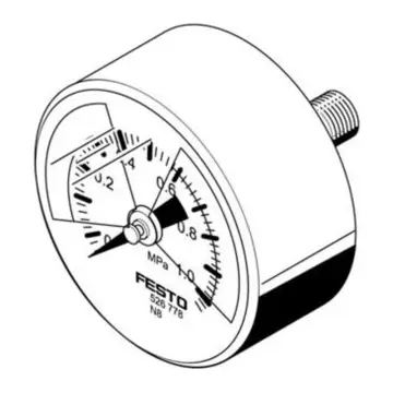 Festo pressure gauge, MA-50-1, 0-R1/4-MPA-E-RG, 526781 R1/4, 0 to 1 MPa