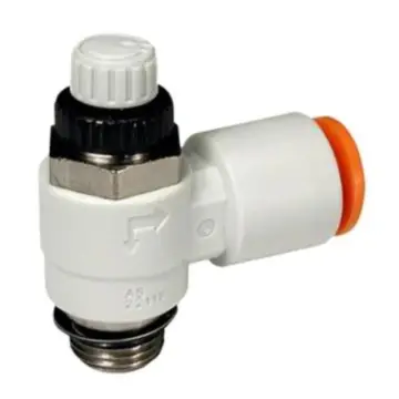 SMC exhaust type flow control valve, AS2201F-U01-06 with quick-connect coupling