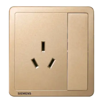 SIEMENS 16A Three-Pole Socket with Single-Pole Switch, 5UB14533NC03 Sun Gold, Adela Series