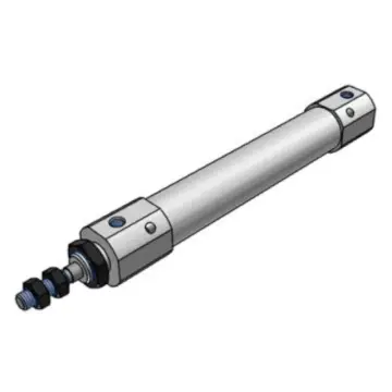SMC cylinder, CDJ2B16-85AZ-B, single-rod double-acting, air-cushioned, steel belt mounting.