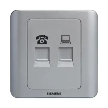 SIEMENS 2-outlet computer/telephone jack (Category 5e), 5TG01251CC122