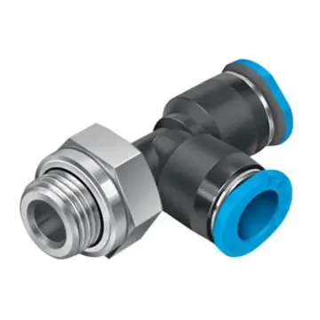 Festo Miniature T-Type Side-Threaded External Quick-Connect Coupling, QSMTL-G1/8-4, 186274 with External Hex Socket
