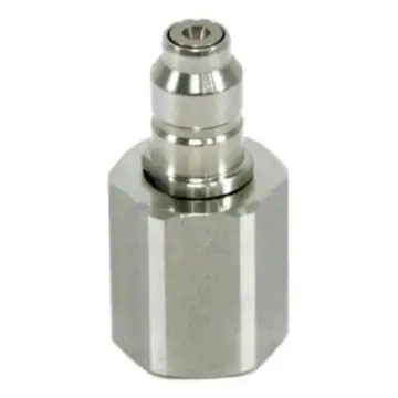 SMC quick-connect plug, KKA4P-02F, 1/4" connector size, Rc1/4" connector diameter, with check valve.