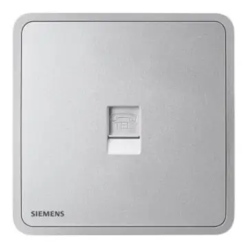 SIEMENS Single-Person Telephone Socket, 5UH11613NC02 Starry Silver, Zita Series