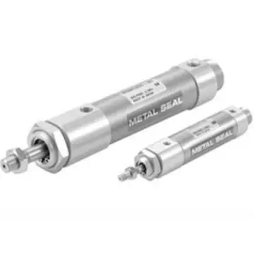SMC low-friction cylinder with lateral load resistance, MQMLB20H-25D gap seal.