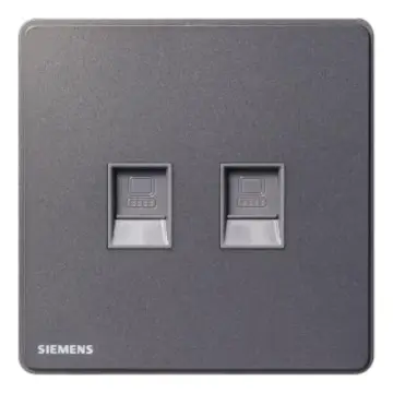 SIEMENS 2-outlet computer socket CAT5E, 5UH81653NC05, Ruizhi series, gray.
