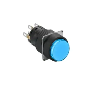 Schneider Electric self-reset button, XB6EAA61F, round, blue, 1NO/NC