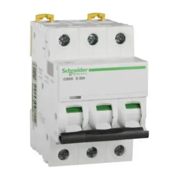 Schneider Electric miniature circuit breaker iC65N(A9) 3P 32A Type D, A9F19332