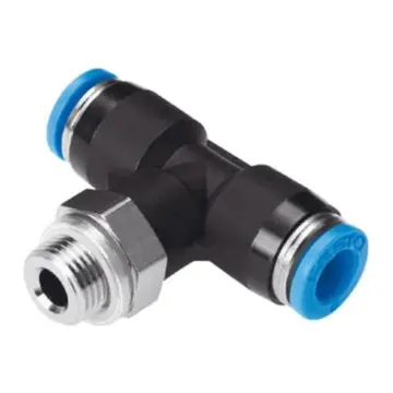 Festo T-type external thread quick-connect coupling, QST-G1/4-8, 186161 with external hexagonal socket.
