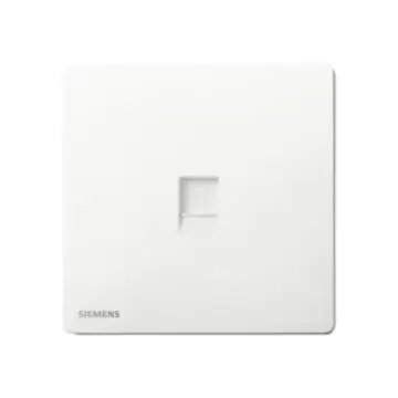 SIEMENS single-piece telephone jack, 5UH31613NC01, Matte White, from the Acus series.
