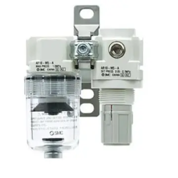 SMC dual-unit AC10B-M5-A filter + pressure regulator, without pressure gauge.