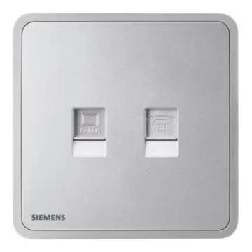 SIEMENS Telephone + Computer (Category 5e) Socket, 5UH11633NC02 Starry Silver, Zita Series