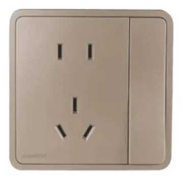SIEMENS 10A Integrated Two- or Three-Pole Socket with Single-Pole Switch, 5UB11243NC032P Sunrise Gold Zita Series