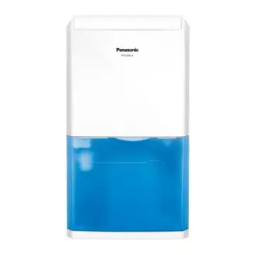 Panasonic F-YCJ10C-X dehumidifier, 10L/D dehumidification capacity, intelligent features, dehumidification, clothes drying, and quiet operation.