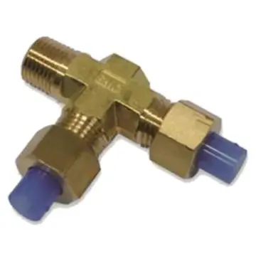 SMC T-connector, KFY06-02S, for external thread to unidirectional and 90-degree piping, in multiples of 10.