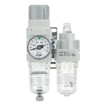 SMC dual-unit AC10A-M5G-A filter regulator + oil mist lubricator