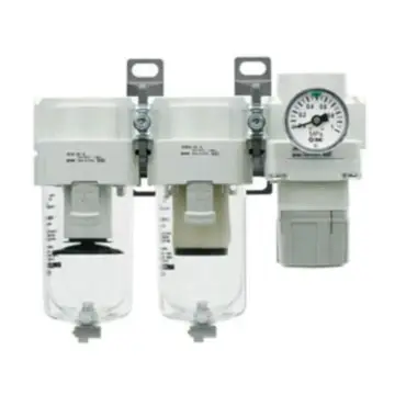 SMC triple unit, AC20C-01CG-A: air filter + oil mist separator + pressure regulator