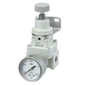 SMC precision pressure reducing valve, IR1010-01BG, 0.01-0.4MPa, piping diameter Rc1/8, with bracket, with pressure gauge.