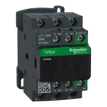 Schneider LC1D09BNE Contactor 9A 24-60V AC/DC coil
