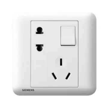 SIEMENS 10A two- or three-pole socket with single-pole double-control switch, 5UB01873NC01