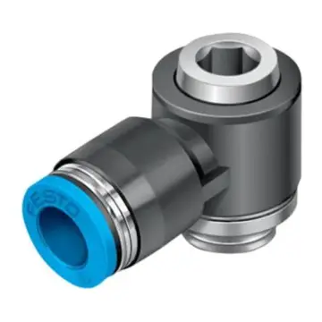Festo external thread quick-connect elbow, QSLV-G1/2-12-I, 186156 with internal hex socket, rotatable.