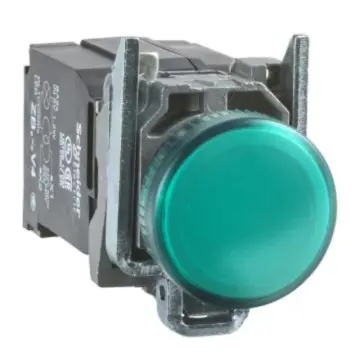 Schneider Electric Metal Indicator Light, XB4BVM3 Green 230-240VAC