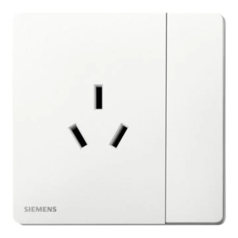 SIEMENS 16A Three-Pole Socket with Single-Pole Switch, 5UB31933NC01, Sandy White, Huichen Acus Series
