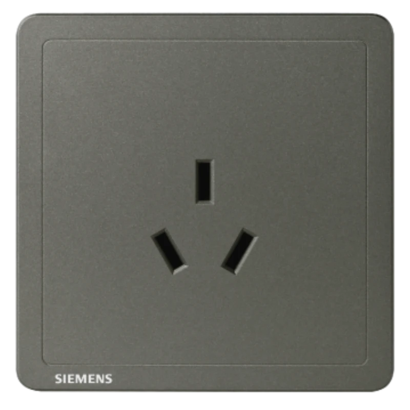 SIEMENS 10A Three-Pole Socket, 5UB14133NC06 Smoky Gray, Classic Adela Series