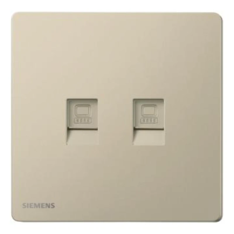 SIEMENS 2-outlet computer socket CAT5E, 5UH31653NC04 Champagne Gold, Huichen Acus series