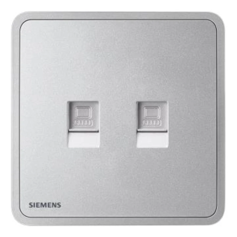 SIEMENS 2-outlet computer socket (Category 5e), 5UH11653NC02 Starry Silver, Zita Series