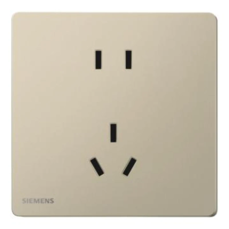 SIEMENS 10A two- or three-pole socket, 5UB31143NC04 Champagne Gold, from the Acus series.