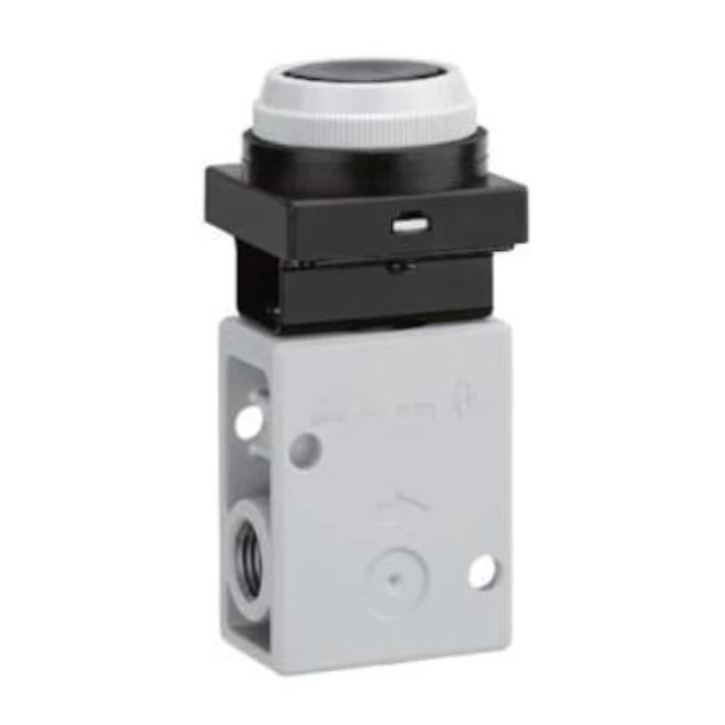 SMC mechanical control valve, VM220-02-33A, push-button (flat head), side piping, 2-position 2-way, R1/4