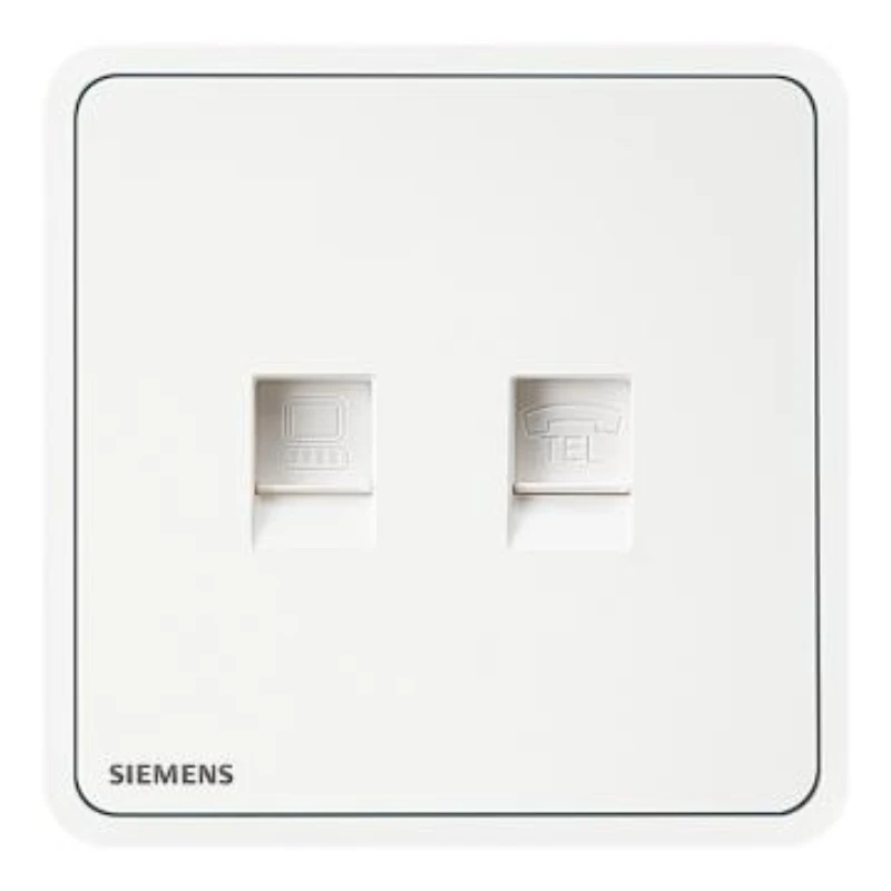 SIEMENS Telephone + Computer (Category 6) Socket, 5UH11753NC01, Chenxi White, Ruiyi Zita Series