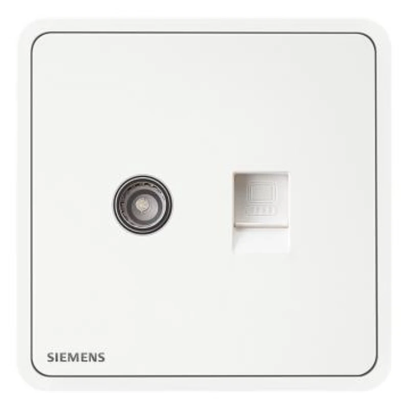 SIEMENS TV + Computer (Category 5e) Socket, 5UH11353NC01, Chenxi White, Ruiyi Zita Series