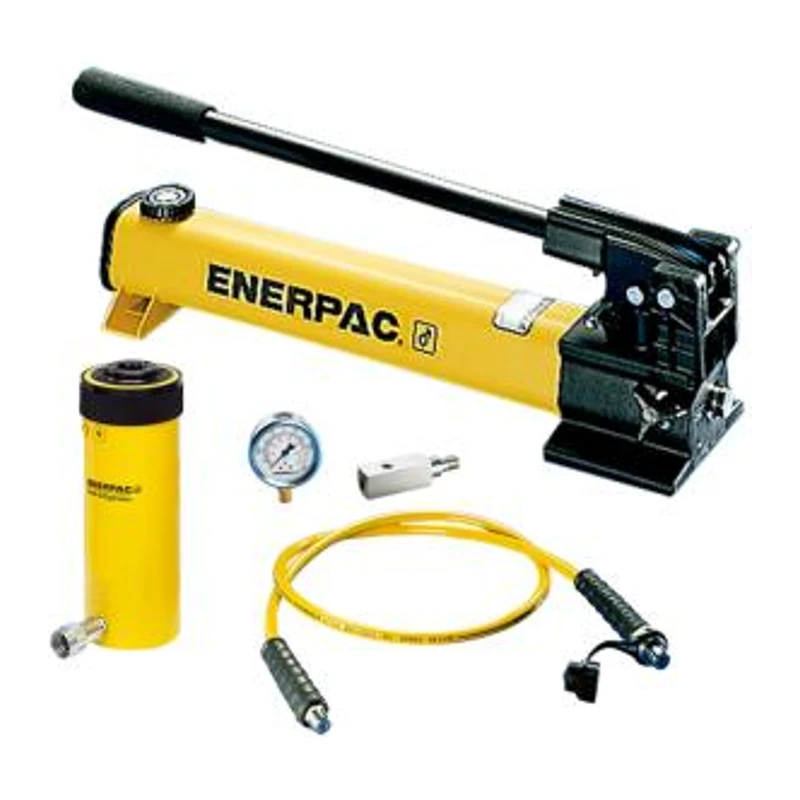 ENERPAC Hollow Piston Hydraulic Cylinder Kit (including cylinder + pump + hose + gauge + gauge base), RCH-306+P-392*+HC-7210+G2535L+GA-3, 30ton, 155mm
