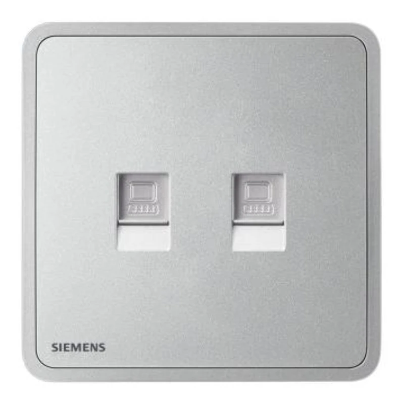 SIEMENS 2-outle computer socke (Category 6), 5UH11763NC02 Starry Silver, Zita Series