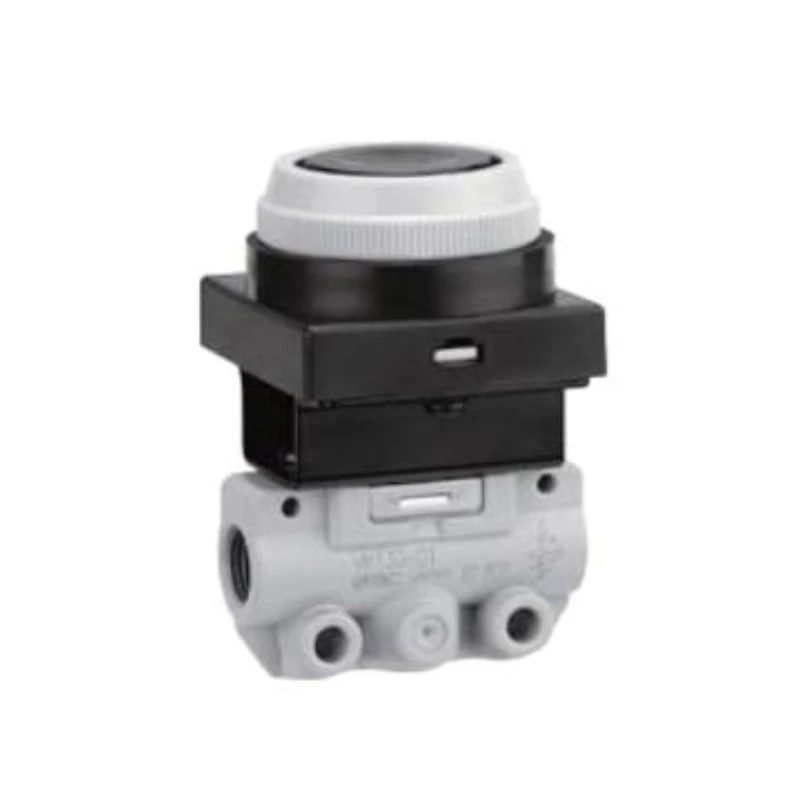SMC mechanically controlled valve, VM120-01-33A, push-bu on (fla head), side piping, 2-position 2-way, R1/8