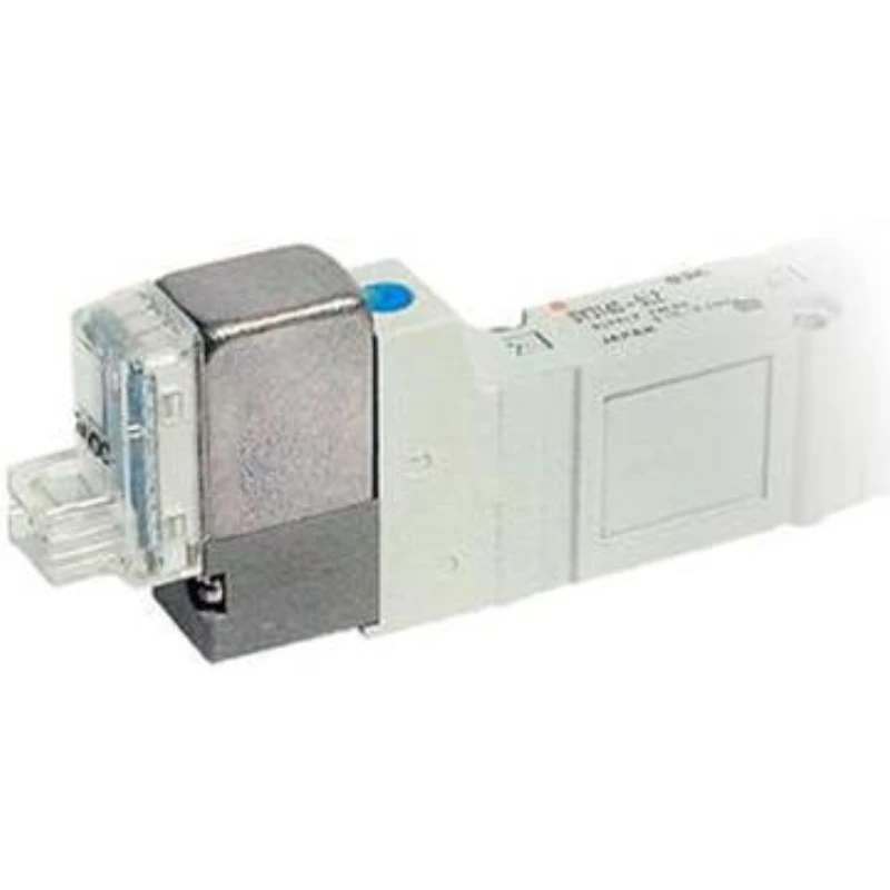 SMC solenoid valve, SY5220-5LZD-C6, wo-position five-way dual-electric control, L-shaped socke ype (300mm), DC24V