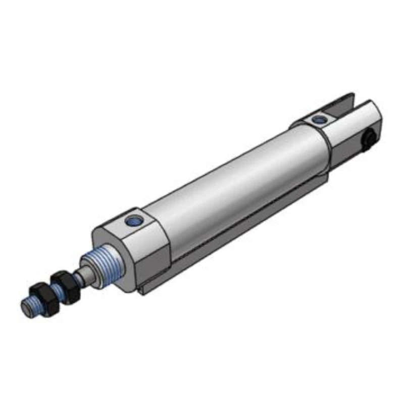 SMC standard cylinder, CDJ2D16-25Z-A, single-rod double-acting, with built-in magnetic ring and double lugs.