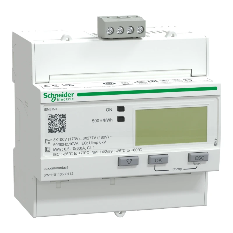 Schneider A9MEM3150 iEM3150 energy meter 63 A Modbus