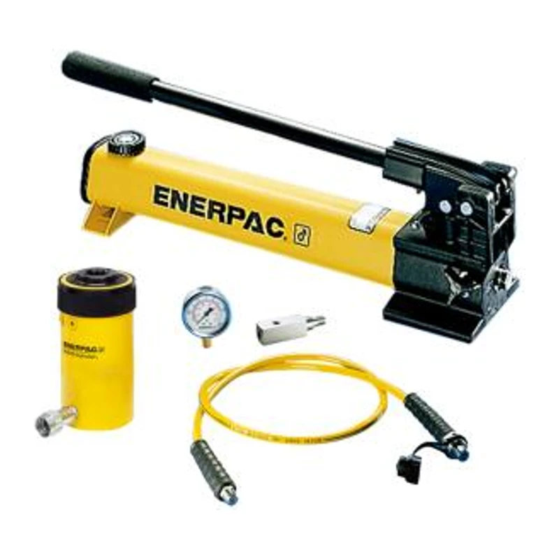ENERPAC Hollow Piston Hydraulic Cylinder Kit (including cylinder + pump + hose + gauge + gauge base), RCH-302*+P-392*+HC-7210+G2535L+GA-3