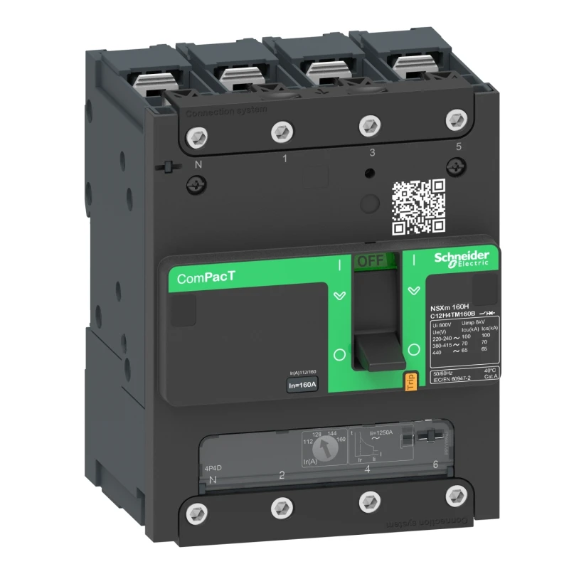 C12B4TM125BZ Circuit Breaker NSX160m 25 kA AC 4P4D 125 A TMD