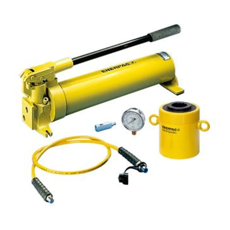 ENERPAC Hollow Piston Hydraulic Cylinder Kit (including cylinder + pump + hose + gauge + gauge base), RCH-1003*+P-80*+HC-7210+GP-10S+GA-2