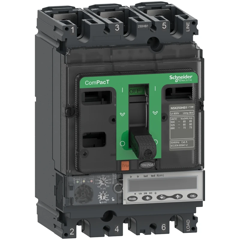 C10R36E100 Circuit breaker NSX100R 3P MicroLogic 6.2E trip unit 100A