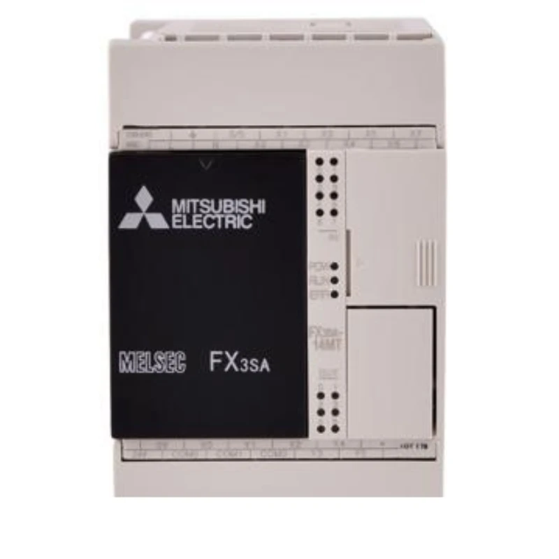 Mitsubishi Electric PLC module, FX3SA-14MT-CM. Rated voltage: AC100-240V. Digital inputs/outputs: 8/6.
