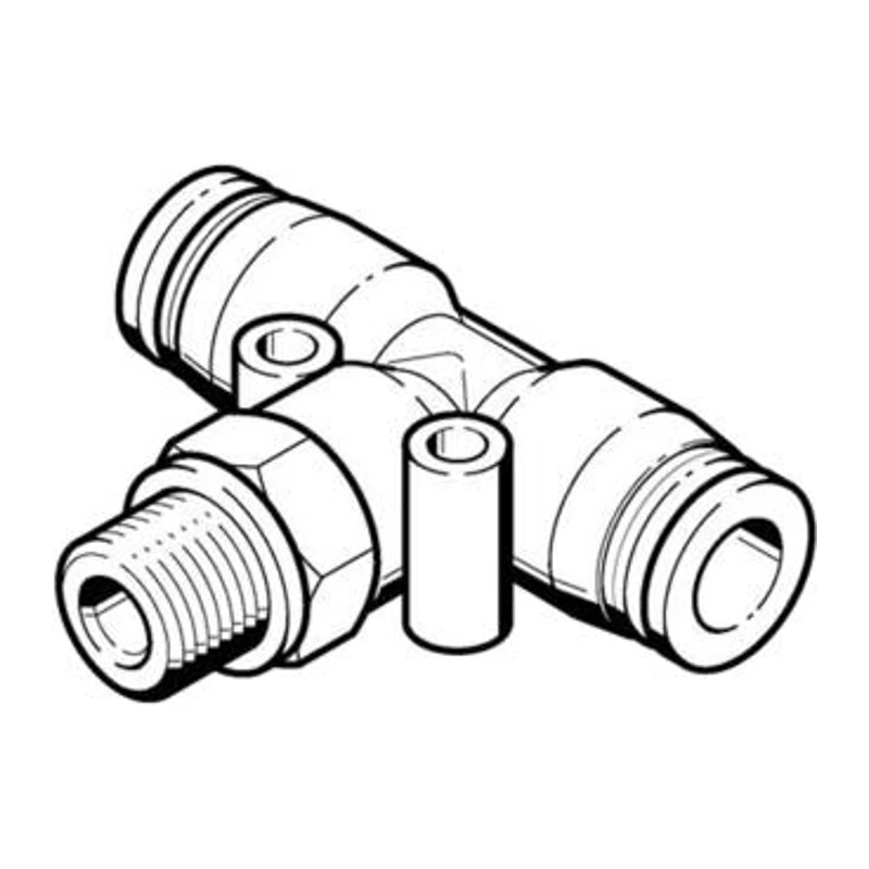 Festo T-type external thread quick-connect coupling, QST-G1/2-16, 186167 with external hexagonal socket.