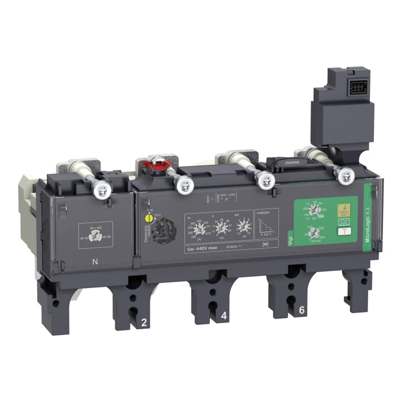 C6344V570 rip uni MicroLogic 4.3 electronic rating 570A 4 poles 4d